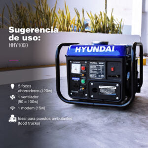 Generador Portátil A Gasolina 2 Tiempos Hyundai 800-1,000w