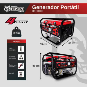 Generador Portátil A Gasolina Swedish Husky Power 2.8-3 Kw