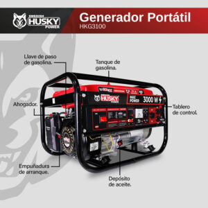 Generador Portátil A Gasolina Swedish Husky Power 2.8-3 Kw
