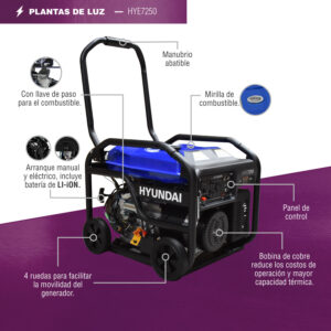 Generador Profesional Hyundai 7250w C/motor 15 Hp 110v/220v