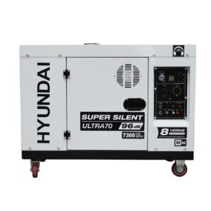 Generador Silencioso Profesional Hyundai Con Motor Diésel Potencia Máxima 7.3 Kw 110v/220v